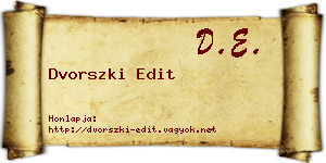 Dvorszki Edit névjegykártya